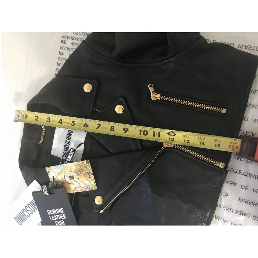 Moschino H&M Black short leather jacket Medium - Picture 4 of 7